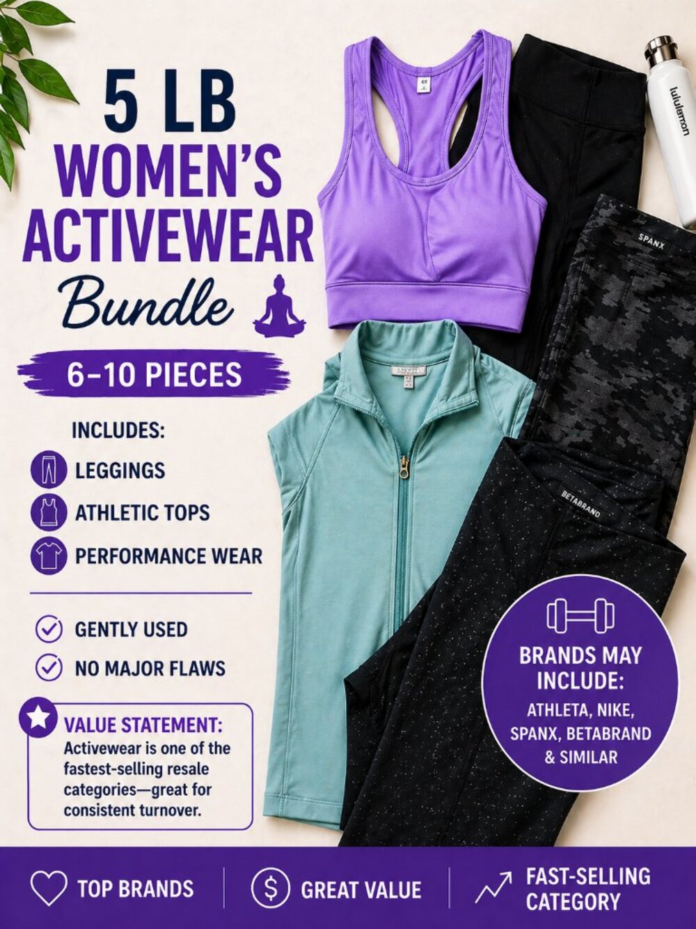 5 lb Women’s Activewear Bundle 🧘‍♀️ 6–10 Pieces | Athleta, Nike + More